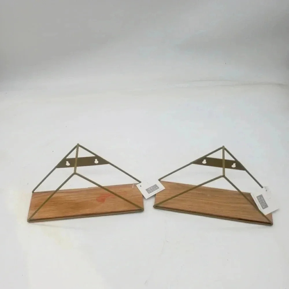 Geometric Triangluar Metal & Wood Wall Hanging 